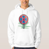 Kein Parking Road Sign Red Blue Verkehrszeichen Hoodie (Vorderseite)