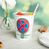 Kein Parking Road Sign Red Blue Verkehrszeichen Pappbecher