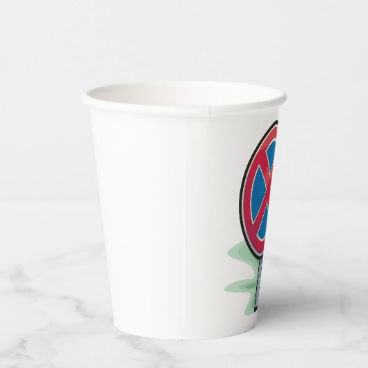 Kein Parking Road Sign Red Blue Verkehrszeichen Pappbecher (Rechts)