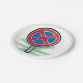 Kein Parking Road Sign Red Blue Verkehrszeichen Pappteller (Schrägansicht)