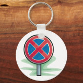 Kein Parking Road Sign Red Blue Verkehrszeichen Schlüsselanhänger (Vorderseite)