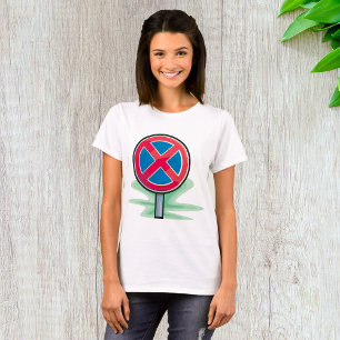 Kein Parking Road Sign Red Blue Verkehrszeichen T-Shirt