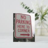 Kein Parkplatz zur Ecke Postkarte (Stehend Vorderseite)
