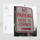 Kein Parkplatz zur Ecke Postkarte (Vorne/Hinten)
