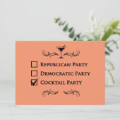 Kein Party mögen ein Cocktail-Party! Einladung (Stehend Vorderseite)
