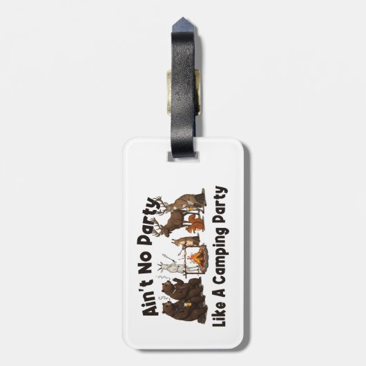 Kein Party wie ein Camping-Party Gepäckanhänger (Rückseite vertikal)