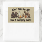 Kein Party wie ein Camping-Party Rechteckiger Aufkleber (Tasche)