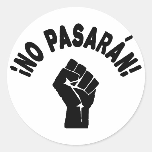 Kein Pasaran - Sie werden nicht vorbeikommen Runder Aufkleber (Vorderseite)
