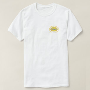 Kein Patient Verlassen hinter einem kleinen Logo T-Shirt