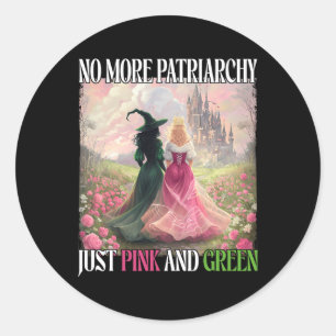 Kein Patriarchat mehr, nur rosa grüne Hexe Hallowe Runder Aufkleber