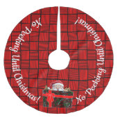 Kein Peeking bis Weihnachten Rote und Schwarze Plä Polyester Weihnachtsbaumdecke (Vorderseite)