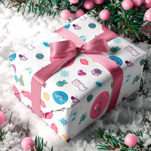 Kein Peeking & fröhliches Emoji-Muster Geschenkpapier