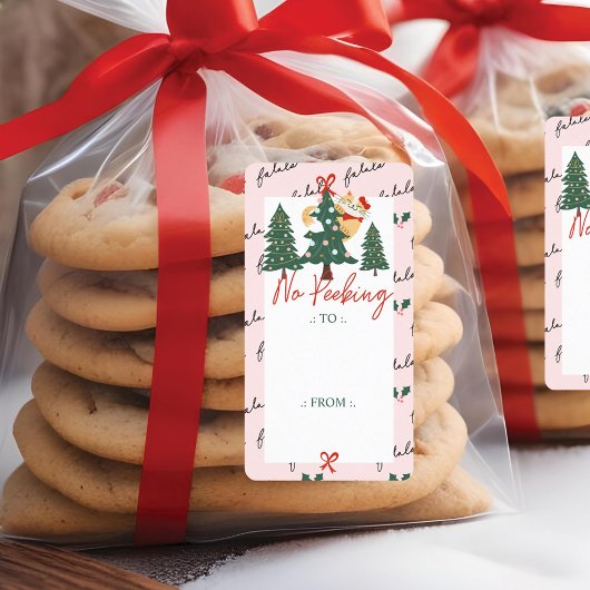 Kein Peeking Niedlich Peeking Katze Weihnachtsbaum