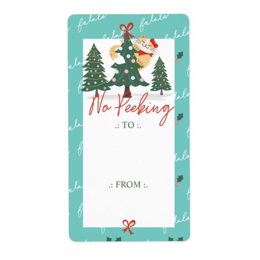 Kein Peeking Niedlich Peeking Katze Weihnachtsbaum (Vorne)