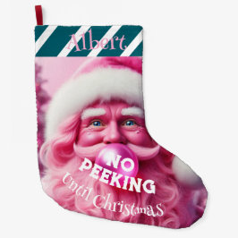 Kein Peeking Pink Blase Gum Santa | Individuelle N Großer Weihnachtsstrumpf