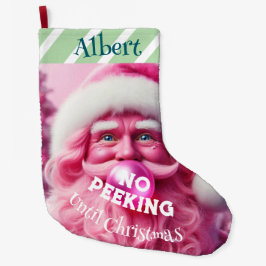 Kein Peeking Pink Blase Gum Santa | Individuelle N Großer Weihnachtsstrumpf