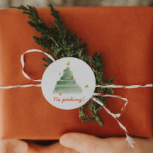 Kein Peeking Starlit Wasserfarbe Weihnachtsbaum