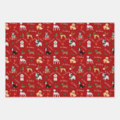 Kein Peeking Weihnachts-Hund Breed Pattern Geschenkpapier Set (Vorderseite 2)