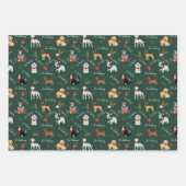 Kein Peeking Weihnachts-Hund Breed Pattern Geschenkpapier Set (Vorderseite)