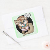 kein Pelz Quadratischer Aufkleber (Umschlag)