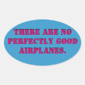 Kein perfekter Flugzeug-Aufkleber Ovaler Aufkleber (Vorderseite)
