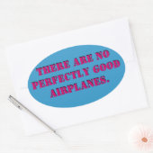 Kein perfekter Flugzeug-Aufkleber Ovaler Aufkleber (Umschlag)