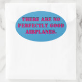 Kein perfekter Flugzeug-Aufkleber Ovaler Aufkleber (Tasche)