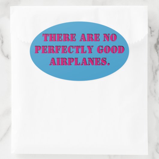 Kein perfekter Flugzeug-Aufkleber Ovaler Aufkleber (Tasche)