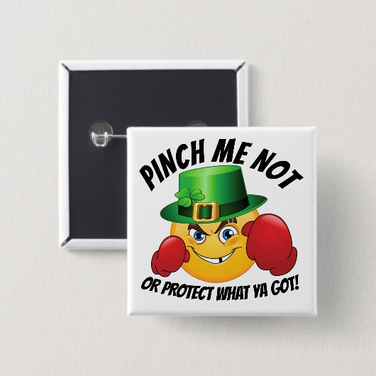 Kein Pinching St. Patrick's Day Button (Vorne & Hinten)
