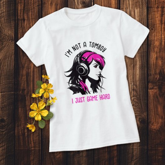 KEIN Pink-schwarzes Gamer-Mädchen T-Shirt