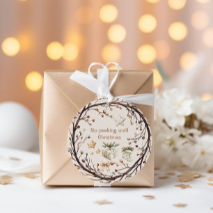 Kein Pinkeln bis Weihnachten Rustikal Runder Aufkleber