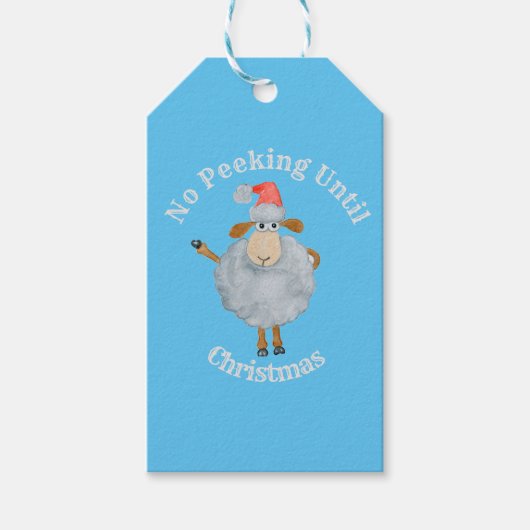 Kein Pinkeln bis Weihnachten Weihnachten Schafe Geschenkanhänger (Vorderseite)