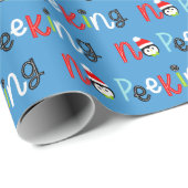 Kein Pinkeln Niedlicher Whimsikkids Weihnachten Geschenkpapier (Rolleneckpunkt)