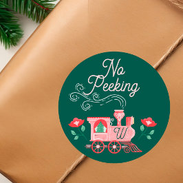 Kein Pinkeln Vintage Zugverbindung, Monogramm grün Runder Aufkleber