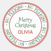 Kein Pinkeln Weihnachtsgeschenk Runder Aufkleber (Vorderseite)