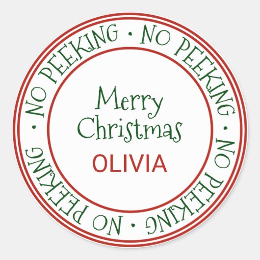 Kein Pinkeln Weihnachtsgeschenk Runder Aufkleber (Vorderseite)