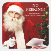 Kein Pinkeln Weihnachtsmann-Aufkleber Quadratischer Aufkleber (Vorderseite)