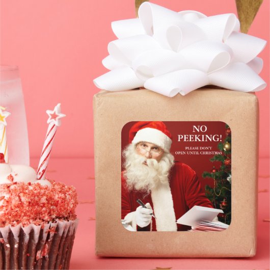 Kein Pinkeln Weihnachtsmann-Aufkleber Quadratischer Aufkleber (Party)