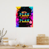 Kein Plan ist der beste Plan | farbige Sterne Poster (Küche)