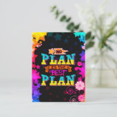 Kein Plan ist der beste Plan | farbige Sterne Postkarte (Stehend Vorderseite)