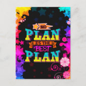 Kein Plan ist der beste Plan | farbige Sterne Postkarte (Vorderseite)