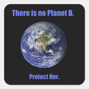 Kein Planet B Quadratischer Aufkleber