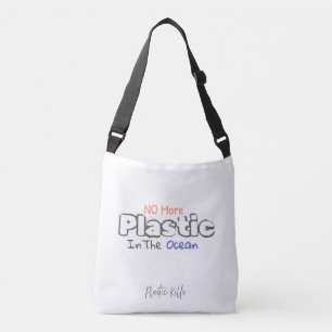 Kein Plastik mehr im Ozean. Plastiktöte Tragetaschen Mit Langen Trägern