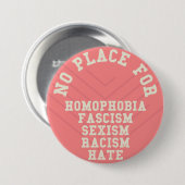 Kein Platz für Homophobie-Zitat Button (Vorne & Hinten)