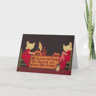 Kein Platz mögen Zuhause Sunbonnet Baby-Gruß-Karte Karte