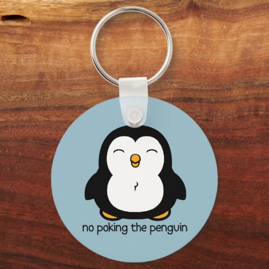 Kein Pokern des Pinguins BLAU Schlüsselanhänger (Rückseite)