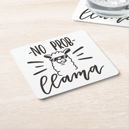 Kein Prob Lama-Entwurf Rechteckiger Pappuntersetzer (angewinkelt)