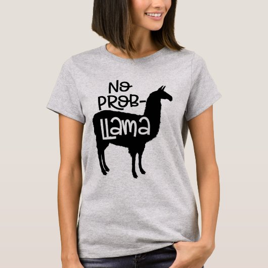 Kein Prob-Lama Funny Animal T-Shirt (Vorderseite)