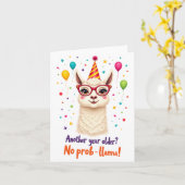 "Kein Prob-Lama!" Funny Llama Birthday Card Karte (Gelbe Blume)