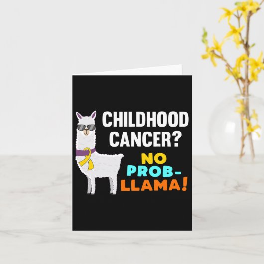Kein Prob-Lama Krebs im Kindesalter Krieger überle Karte (Gelbe Blume)